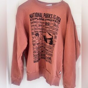 Parks Project Rust Orange Crewneck Sweatshirt with National Parks Graphic